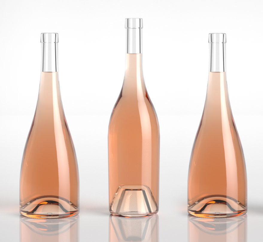Bouteilles de vin vides : formes Bourgogne, Bordelaise, Flûte et contemporaines